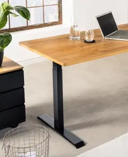 Stylové a luxusní pracovní a psací stoly Estila Industriální výškově nastavitelný psací stůl Zuva v provedení dub bledě hnědý 160cm
