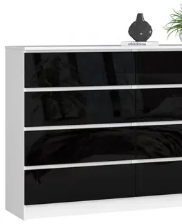Komody Ak furniture Komoda Rollo X 138,4 cm černá/bílá