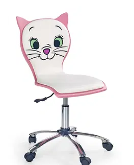 Kancelářské židle HALMAR Kancelářská židle Catty bílo-růžová