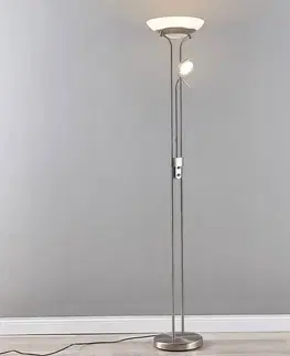 Stojací lampy Lindby Stropní podložka Yveta LED s lampičkou na čtení