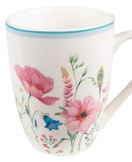 Hrnky a šálky Barevný porcelánový hrneček s květy Meadow - 12*8*10 cm / 356 ml Clayre & Eef PPOMU