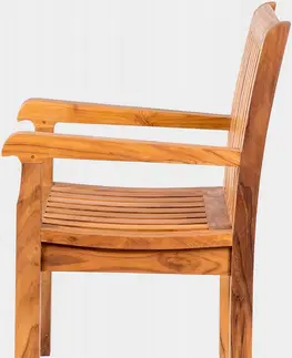 Zahradní židle a křesla DEOKORK Zahradní teakové křeslo PIETRO