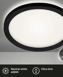 LED stropní svítidla BRILONER Slim svítidlo LED panel, pr. 19 cm, 12 W, černá BRILO 7150-415
