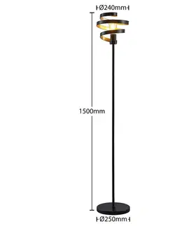 Stojací lampy Lindby Lindby Colten stojací lampa, černá, zlatá