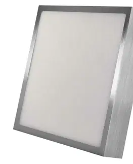 LED stropní svítidla EMOS LED svítidlo NEXXO broušený nikl, 22,5 x 22,5 cm, 21 W, teplá/neutrální bílá ZM6243