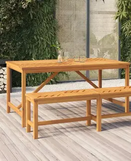 Zahradní stolky Zahradní jídelní stůl 150 x 90 x 74 cm masivní akáciové dřevo