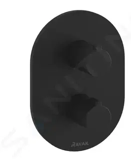 Koupelnové baterie RAVAK Chrome Termostatická baterie pod omítku pro 2 spotřebiče, s tělesem, černá X070432