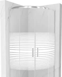 Sprchové kouty Sprchová kabina MEXEN RIO transparentní/proužky, 90x90 cm