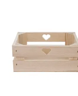 Úložné boxy Orion Dřevěná bedýnka Industrial Srdce, 20 x 14,5 x 8 cm 