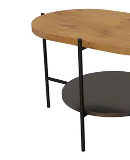 Konferenční stolky Expedo Konferenční stolek RING, 80x50x50, dub/černá