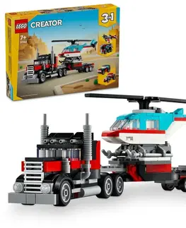 Hračky LEGO LEGO -  Creator 3 v 1 31146 Náklaďák s plochou korbou a helikoptérou