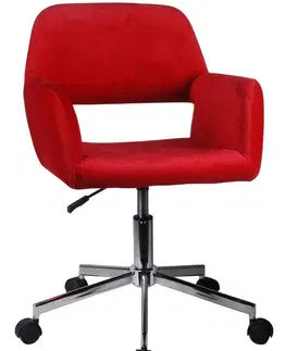 Kancelářské židle Ak furniture Čalouněné otočné křeslo FD-22 červené