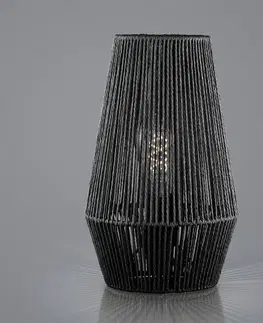 Stolní lampy HELL Provazová stolní lampa z papíru, černá, Ø 20 cm