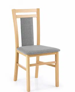 Židle HALMAR Jídelní židle Norbert dub medový/šedá