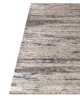 Moderní koberce Moderní koberec v béžovo-hnědé barvě s modrým detailem Šířka: 200 cm | Délka: 290 cm