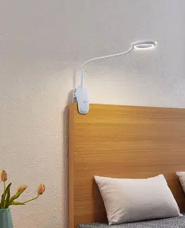 Stolní lampy a lampičky s klipem PRIOS Prios Harumi LED světlo se skřipcem, bílá