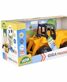 Dřevěné vláčky Lena Nakladač Giga Trucks žlutá, 62 cm
