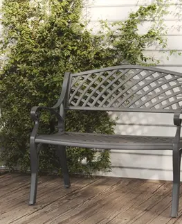 Zahradní lavice Zahradní lavice 102 cm litý hliník Dekorhome Bílá