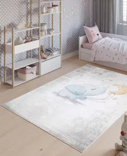 Dětské koberce Dětský koberec s motivem slona s měsícem
