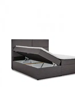 Postele Boxspringová postel AMBER 180 Eltap Soft 11 (ekokůže) - černá
