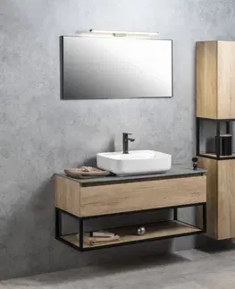 Koupelnový nábytek SAPHO SKARA umyvadlová skříňka 100x50x45cm, černá mat/dub alabama CG009-2222