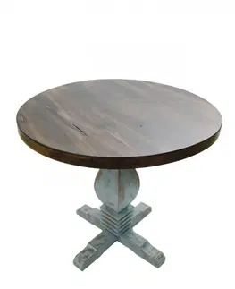 Jídelní stoly Hanah Home Jídelní stůl MANORCA 75 cm hnědý/světle modrý