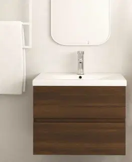 Koupelnové skříňky Skříňka pod umyvadlo 60 cm Dekorhome Šedá lesk