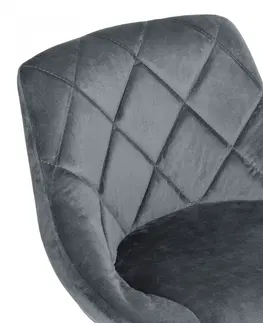 Barové židle TZB Barová židle CYDRO samet šedá