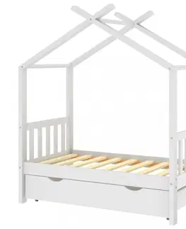 Dětské pokoje Dětská postel 70x140 borovice Dekorhome Tmavě šedá