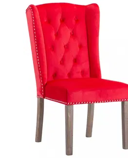 Židle Jídelní židle 2 ks samet / kaučukovník Dekorhome Fialová