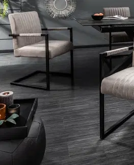 Designové a luxusní křesla do pracovny a kanceláře Estila Retro designová židle Inspirativní tmavě šedá 90cm