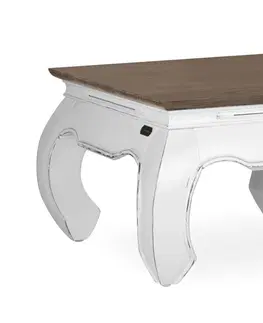 Designové a luxusní konferenční stolky Estila Koloniální luxusní konferenční stolek BLANC v bílé barvě 60cm
