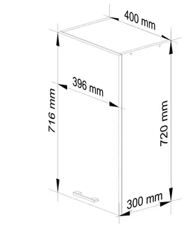 Kuchyňské dolní skříňky Ak furniture Závěsná kuchyňská skříňka Olivie W 40 cm bílo-černá