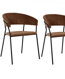 Jídelní židle KARE Design Jídelní židle s područkami Belle - hnědá (set 2 kusů)