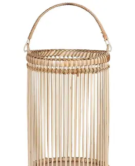 Zahradní lampy Přírodní dřevěná lucerna Bamboo - Ø16*25cm Chic Antique 25501-00