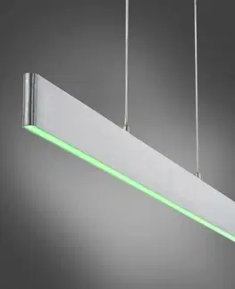 Chytré osvětlení LEUCHTEN DIREKT is JUST LIGHT LED závěsné svítidlo, barva ocel, dálkový ovladač, Medion-App MEDION RGB+2700-5000K