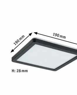 LED stropní svítidla PAULMANN LED Panel Atria Shine hranaté 190x190mm 1360lm 4000K černá