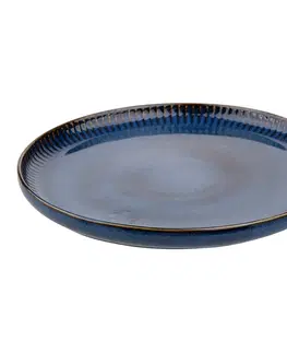 Talíře Altom Porcelánový mělký talíř Reactive Stripes modrá, 26 cm