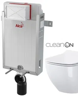 WC sedátka ALCADRAIN Renovmodul předstěnový instalační systém bez tlačítka + WC CERSANIT CLEANON VIRGO + SEDÁTKO AM115/1000 X ME1