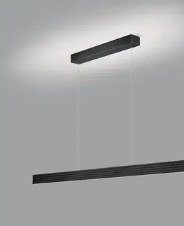 Závěsná světla Knapstein Závěsné svítidlo LED Fara, délka nahoru/dolů 152 cm černá
