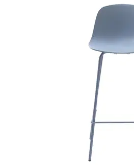 Barové židle Furniria Designová barová židle Jensen matná modrá
