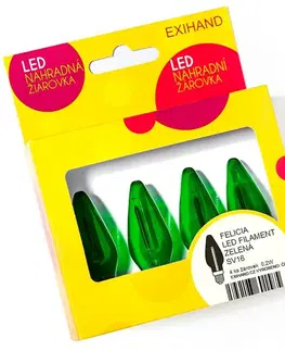 LED žárovky Exihand Blistr 4 zelená žárovky FELICIA LED FILAMENT 14V/0,2W 166100.FIL.B.ZE