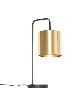 Stolni lampy Moderní stolní lampa černá se zlatou - Lofty