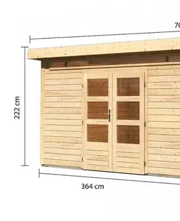 Dřevěné plastové domky Dřevěný zahradní domek KANDERN 9 s přístavkem 320 Lanitplast