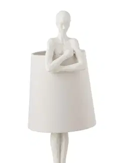 Lampy Bílá stolní lampa Figurines – Ø 23,5*58 cm J-Line by Jolipa 2107