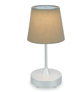 LED stolní lampy BRILONER LED bateriové stolní svítidlo, pr.12,5 cm, LED modul, 3W, 350 lm, taupe IP44 BRILO 7447-011