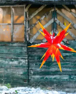 Vánoční světelná hvězda STERNTALER Dekor hvězda venkovní, 18cípá Ø40cm červená/žlutá