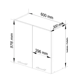 Kuchyňské dolní skříňky Ak furniture Kuchyňská závěsná skříňka Olivie W II 60 cm bílá/beton
