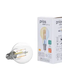 SmartHome LED ostatní žárovky PRIOS Prios LED kapka E14 4,2W WLAN CCT čirá, 2ks