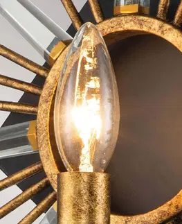 Nástěnná svítidla Elstead Nástěnné svítidlo Sun King, povrchová úprava zlatou fólií 